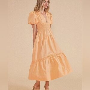 Minkpink Piper Puff Sleeve Midi Dress